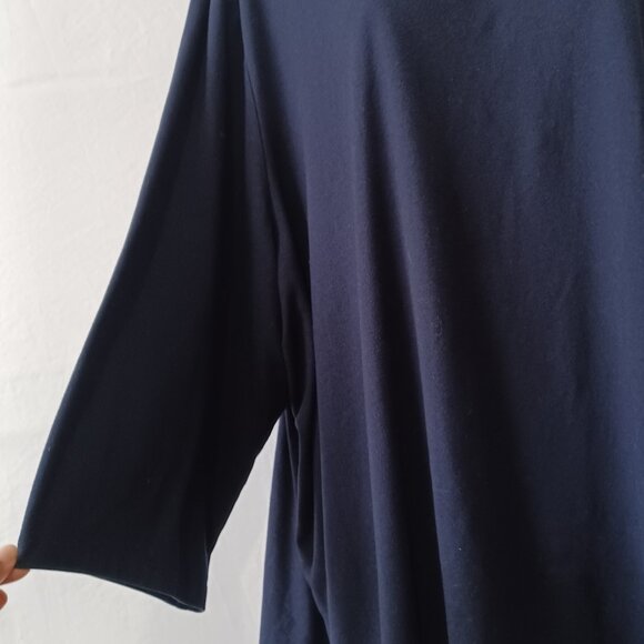 Catherines top blue 3/4 sleeeve v neck criss cross sz 4X - Picture 2 of 6